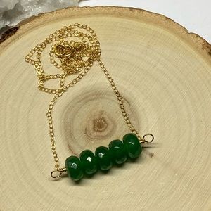 Emerald Agate Bar Necklace